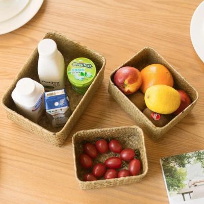 paniers de rangement 3 paniers table fruit produit laitier jus en brique