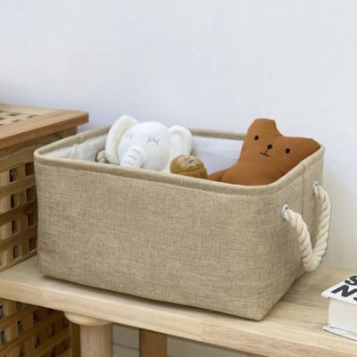 paniers de rangement beige 2 poignées tressés doudou