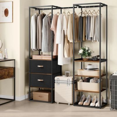 penderie dressing acier bois mdf urbain chic tringle tiroirs étagères