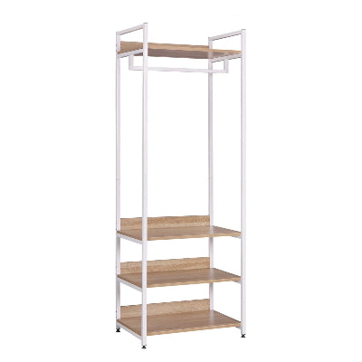 penderie dressing blanc chêne rangement chambre tringle 4 étagères optimise