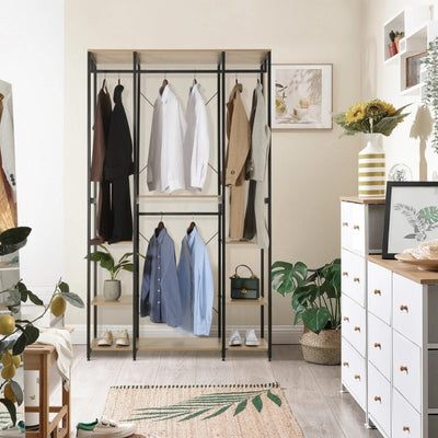 penderie dressing ouverte bois acier entrée idéal tous vêtements accessoires