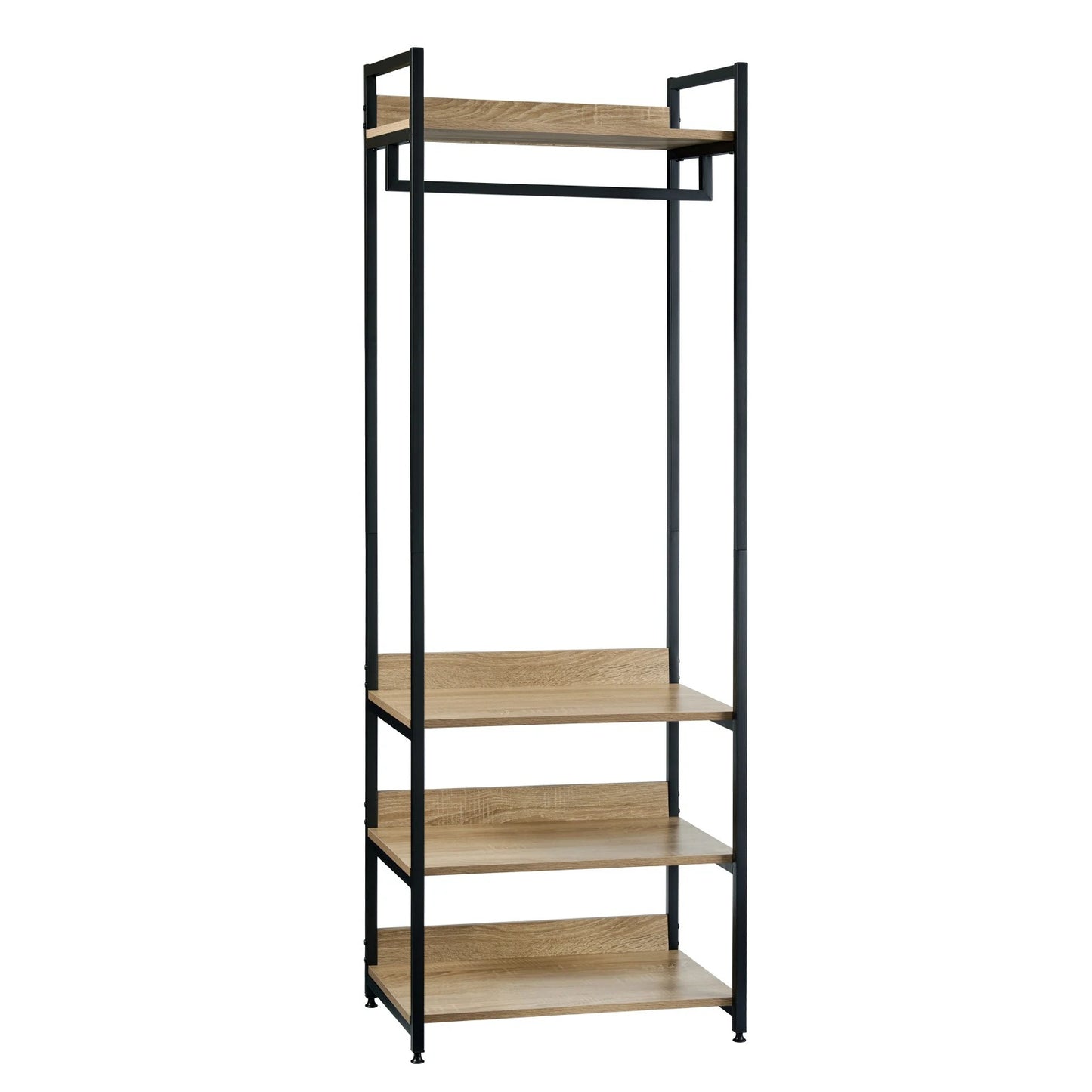 penderie dressing noir chêne range vêtement idéal appartement chambre