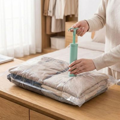 pompe manuel sac sous vide vetement 