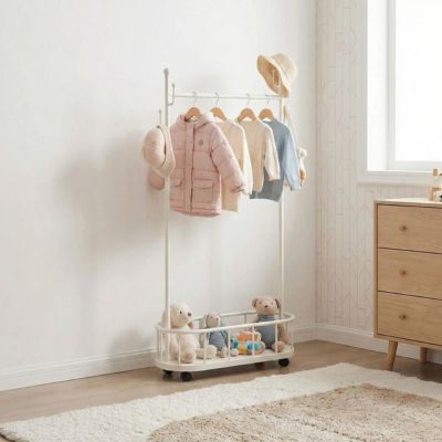 portant à vetement blanc 60 cm suspendu vêtement enfant chambre