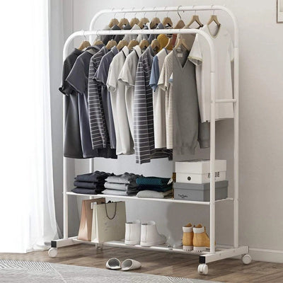 portant à vetement blanc suspendu polo étagère pantalon chaussures