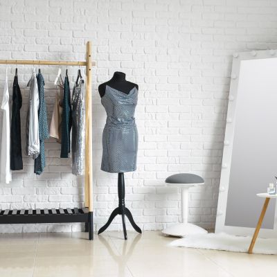 portant vetement suspendu vêtements mannequin miroir tabouret 