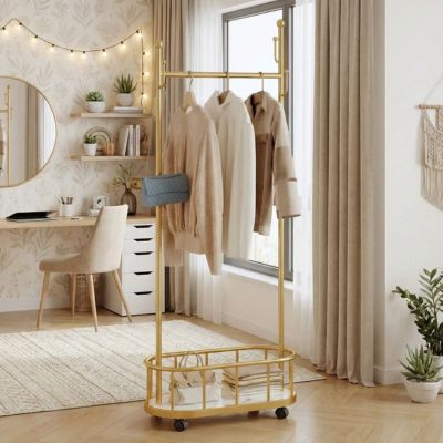 porte vetement 60 cm or chambre adolescente suspendu vetement