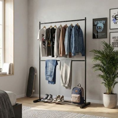 porte vetement chemises pantalons chaussures chambre adolescent