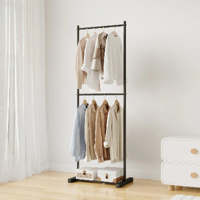 porte vetement noir 2 barres 60 cm chemises