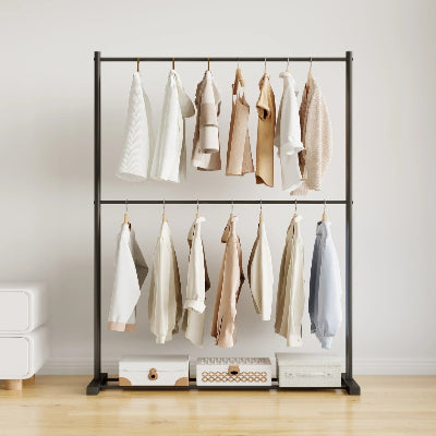 porte vetement noir 2 barres 80 cm chemises