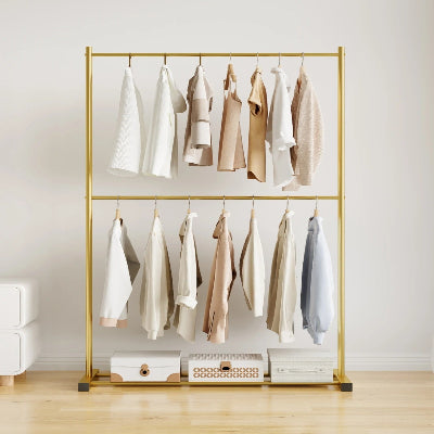 porte vetement or 2 barres chemises chevet chambre