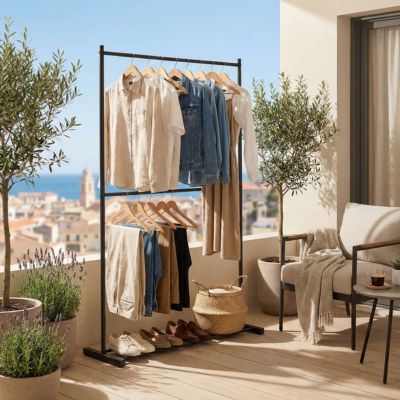 porte vetement robe chemises pantalons chaussures balcon