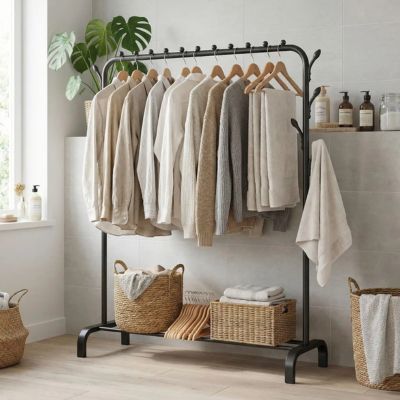porte vetement suspendu vetement panier cintre buanderie