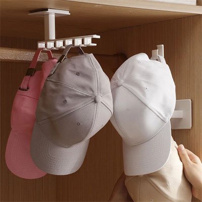 Rangement casquette fixe dessous étagère