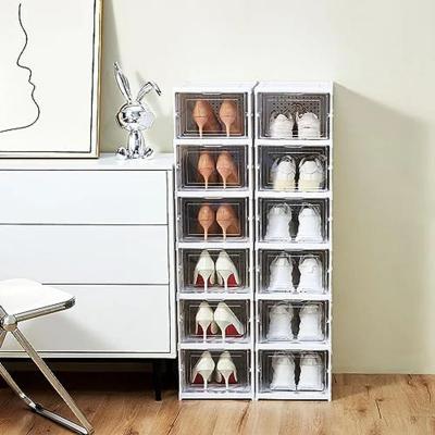 rangement chaussure porte transparent contour blanc