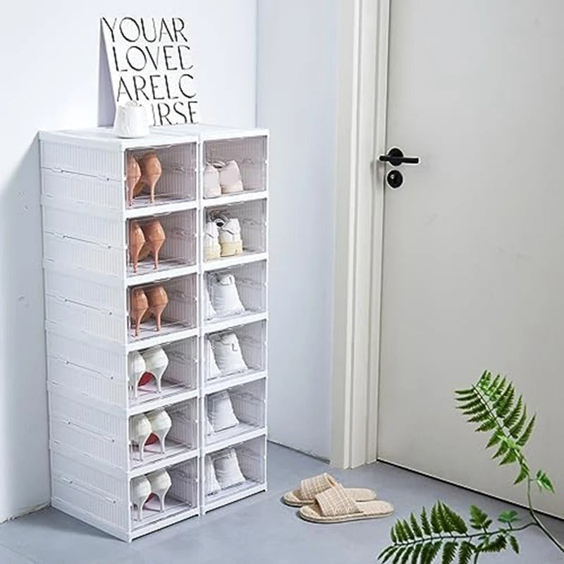 rangement chaussure vue profil élégant contient 6 pairs