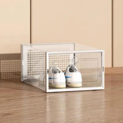 rangement chaussures boîte transparente porte avec aération