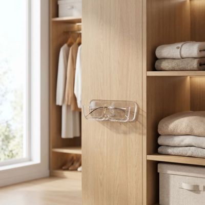 rangement lunette transparent fixe côté dressing