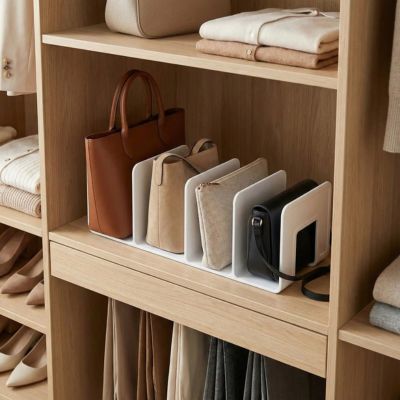 rangement sac a main dressing blanc étagère dressing