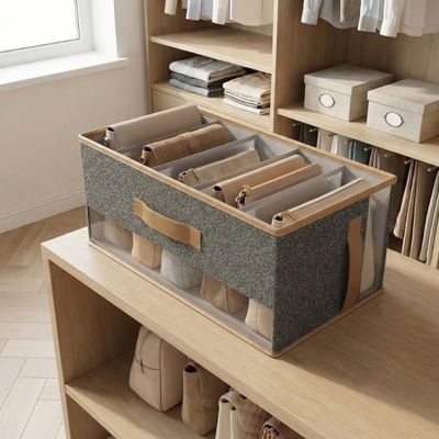 rangement sac à main dressing gris 5 compartiments étagère dressing