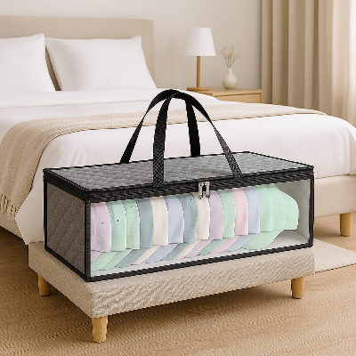 rangement-sous-lit-pose-bout-de-lit- pratique-accessoires-vêtement