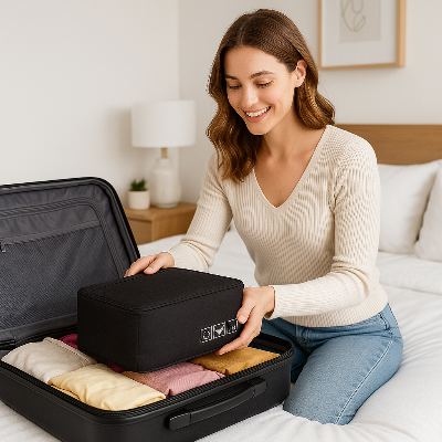 rangement valise femme prepare bagage vacances chambre sac voyage