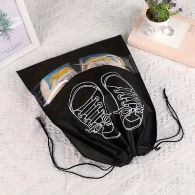 sac à chaussures noir ferme lien serrage fenêtre visualisation
