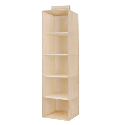 sac de rangement à suspendre beige 5 niveaux