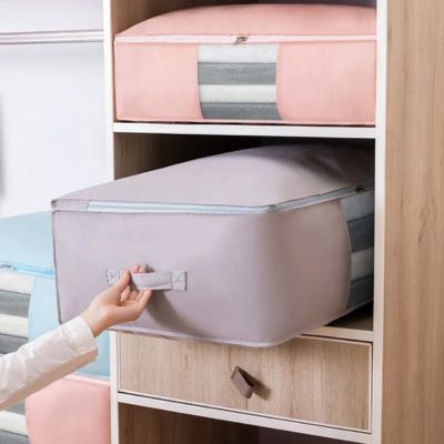 sac de rangement pour couette rose gris dressing