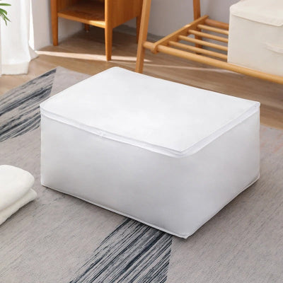sac de rangement pour vêtement blanc taille l