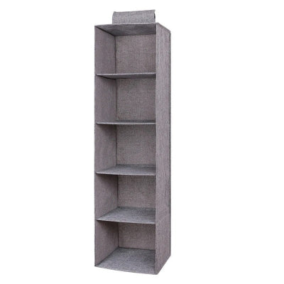sac de rangement à suspendre gris 5 niveaux