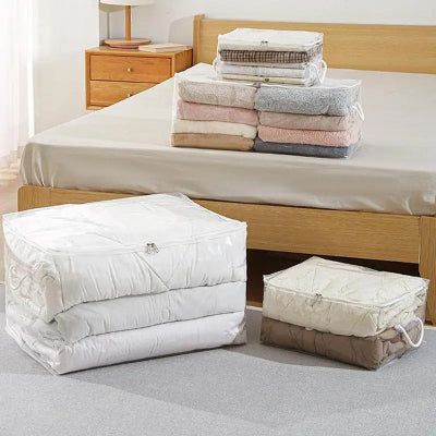 sac de rangement vetement couette linge maison vetement lit chevet