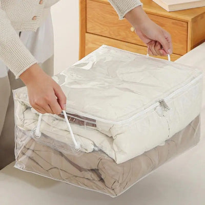 sac de rangement vêtement tenu poignées renfoncées femme chambre