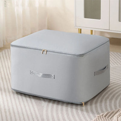 sac rangement couette gris tapis chambre