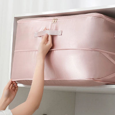sac rangement couette rose taille l