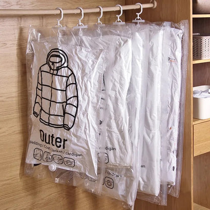 sac sous vide transparent gain de place suspendu dressing