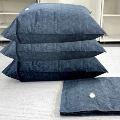 sac vetement sous vide bleu en tissu