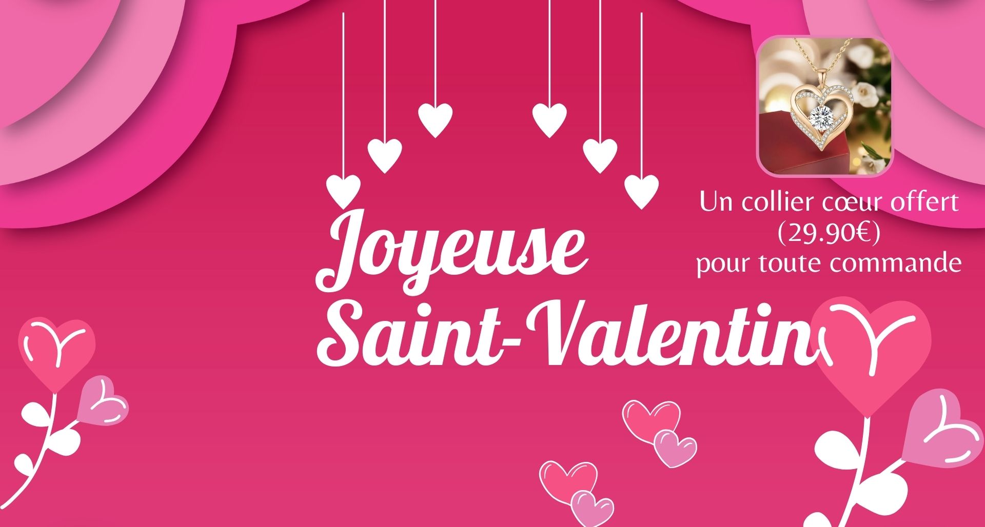 saint valentin collier coeur offert