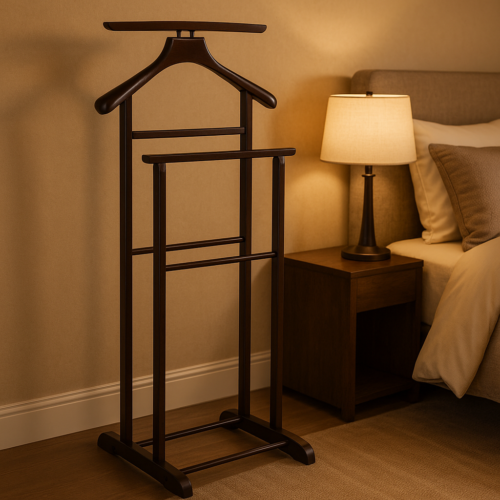 valet de chambre bois décoratif met en valeur chambre