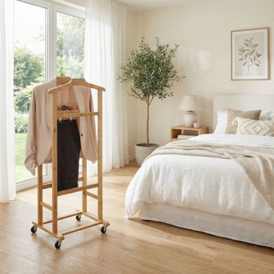 valet de chambre mobile fenêtre lit chevet chambre lumineuse