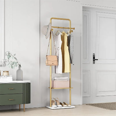 valet de nuit contemporain cintre robe suspendue sac étagère boite