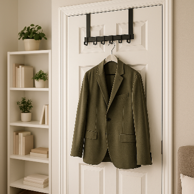 veste sur crochet de porte dans chambre